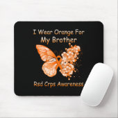 Schmetterling Ich trage Orange für meinen Bruder R Mousepad (Mit Mouse)
