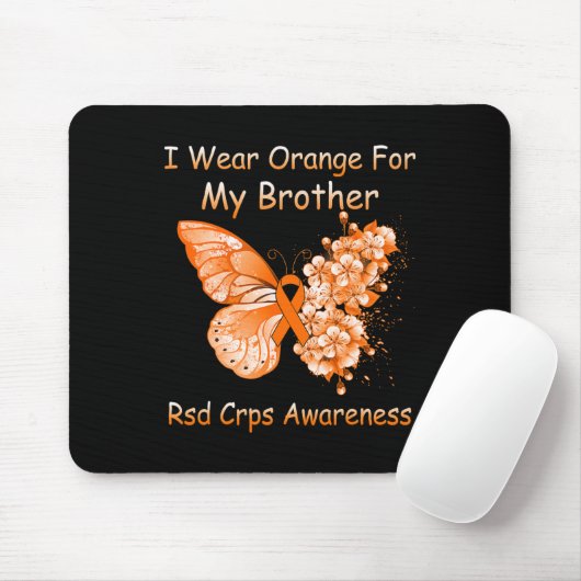 Schmetterling Ich trage Orange für meinen Bruder R Mousepad (Mit Mouse)