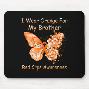 Schmetterling Ich trage Orange für meinen Bruder R Mousepad