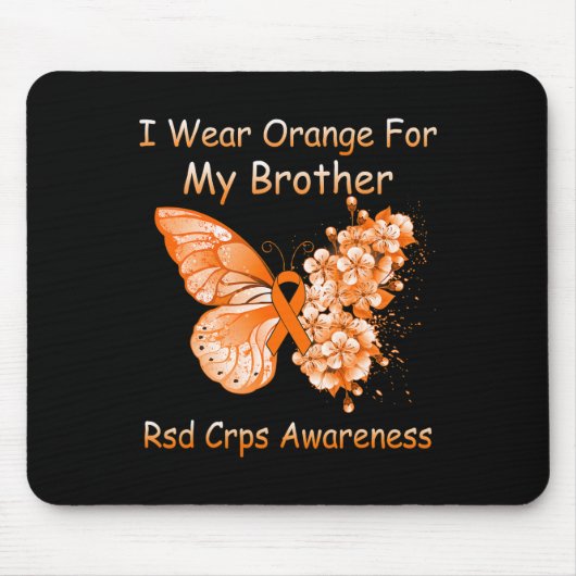 Schmetterling Ich trage Orange für meinen Bruder R Mousepad (Vorne)