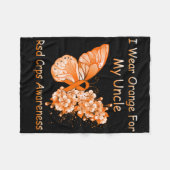 Schmetterling Ich trage Orange für meinen Onkel Rs Fleecedecke (Vorderseite (Horizontal))
