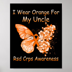 Schmetterling Ich trage Orange für meinen Onkel Rs Poster