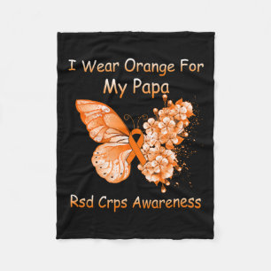 Schmetterling Ich trage Orange für meinen Papa Rsd Fleecedecke