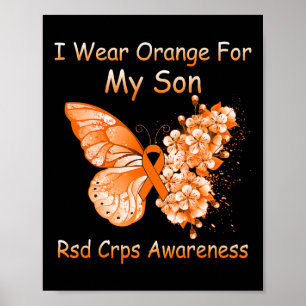 Schmetterling Ich trage Orange für meinen Sohn RSD Poster