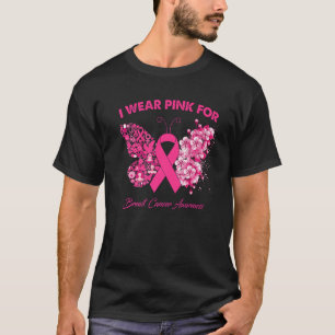 Schmetterling Ich trage Rosa wegen Brustkrebs T-Shirt