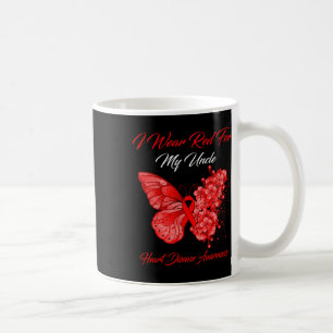 Schmetterling Ich trage Rot für die Herzkrankheit Kaffeetasse