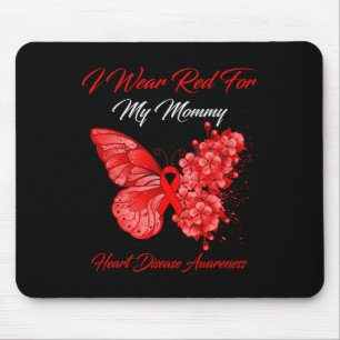 Schmetterling Ich trage Rot für die Herzkrankheit  Mousepad