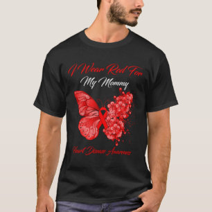 Schmetterling Ich trage Rot für die Herzkrankheit T-Shirt