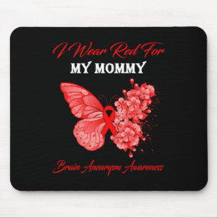 Schmetterling Ich trage Rot für mein Mama-Gehirn A Mousepad
