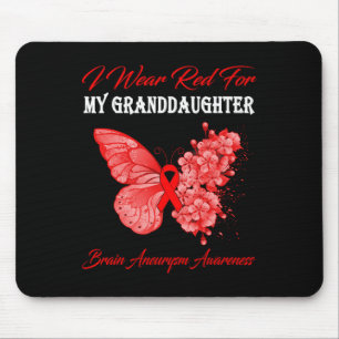 Schmetterling Ich trage Rot für meine Enkelin Gehi Mousepad