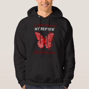 Schmetterling Ich trage Rot für meine Hühnerzellan Hoodie