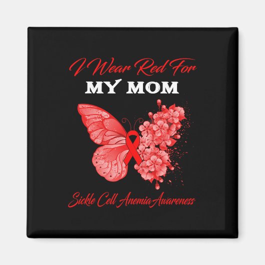 Schmetterling Ich trage Rot für meine Mama Sichelz Magnet (Vorne)