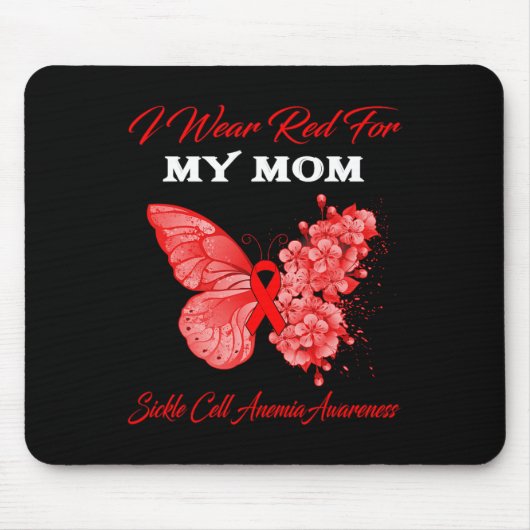 Schmetterling Ich trage Rot für meine Mama Sichelz Mousepad (Vorne)