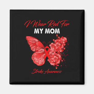 Schmetterling ich trage Rot für meine Mama Stroke Magnet