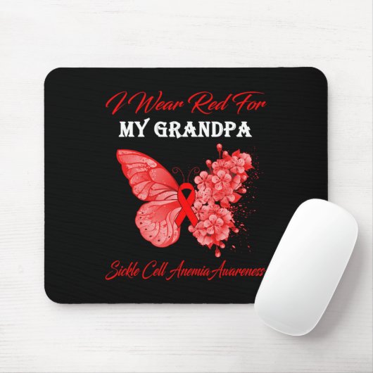 Schmetterling Ich trage Rot für meine Opferkranzze Mousepad (Mit Mouse)