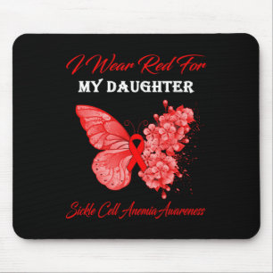 Schmetterling Ich trage Rot für meine Tochter-Sich Mousepad