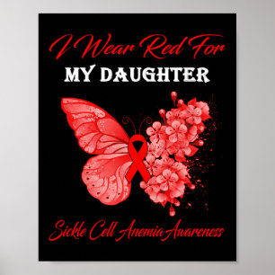 Schmetterling Ich trage Rot für meine Tochter-Sich Poster