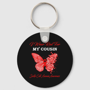 Schmetterling Ich trage Rot für meinen Cousin Sich Schlüsselanhänger