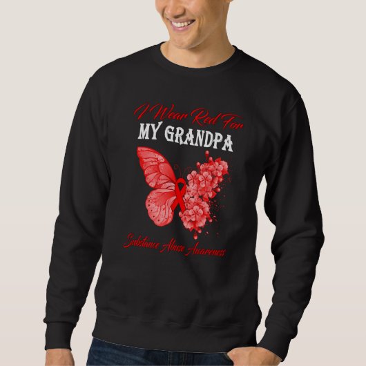 Schmetterling Ich trage Rot für meinen Großvater S Sweatshirt (Vorderseite)