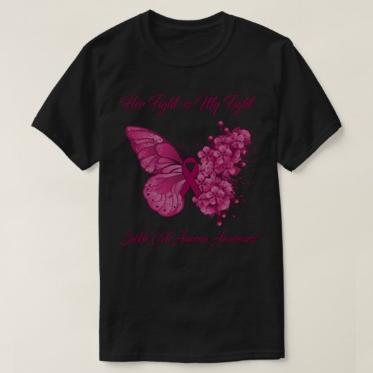 Schmetterling Ihr Kampf ist meine Anämie der Siche T-Shirt (Design vorne)