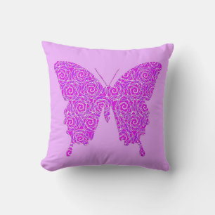 Schmetterling im abstrakten Muster - Lavendel, lil Kissen
