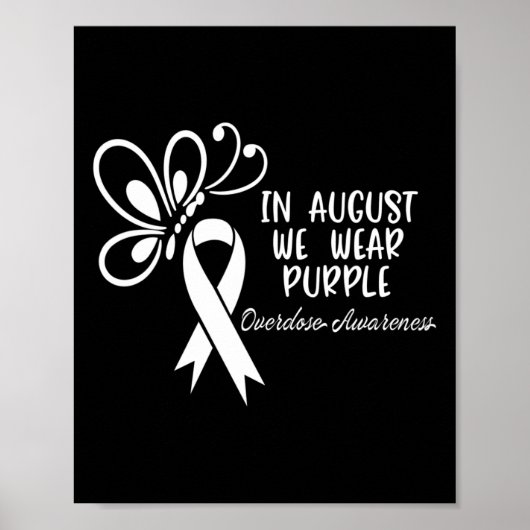 Schmetterling im August Wir tragen Lila Überdosier Poster (Vorne)