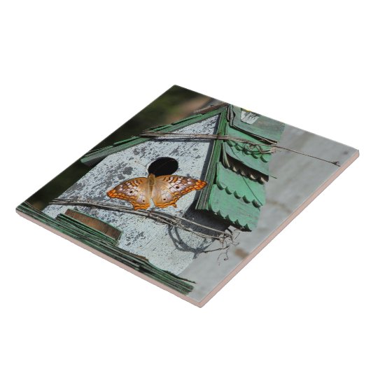 Schmetterling im Birdhouse-Tile Fliese (Seite)