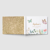 Schmetterling im Blumengarten Babydusche Gästebuch (Voll)