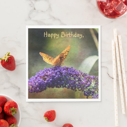 Schmetterling im Butterfly Bush Serviette (Beispiel)
