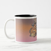 Schmetterling im Flug darstellen malen Zweifarbige Tasse (Links)