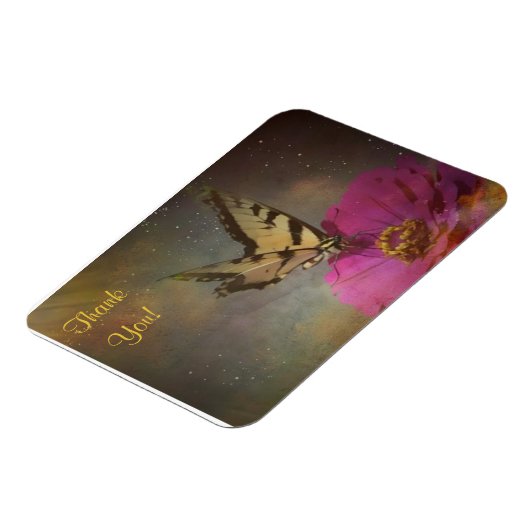 Schmetterling im Garten Danke Magnet (Linke Seite)