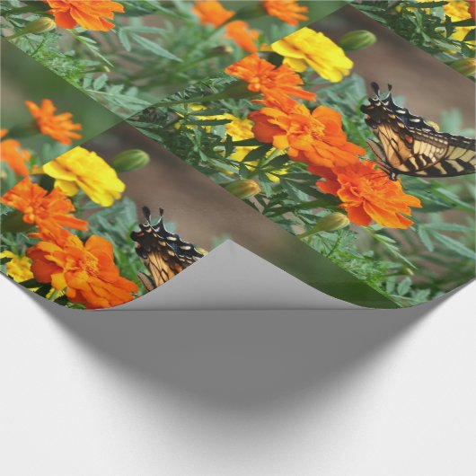 Schmetterling im Garten-Geschenk-Packpapier Geschenkpapier (Ecke)