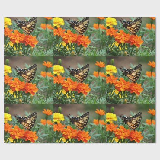 Schmetterling im Garten-Geschenk-Packpapier Geschenkpapier (Flach)
