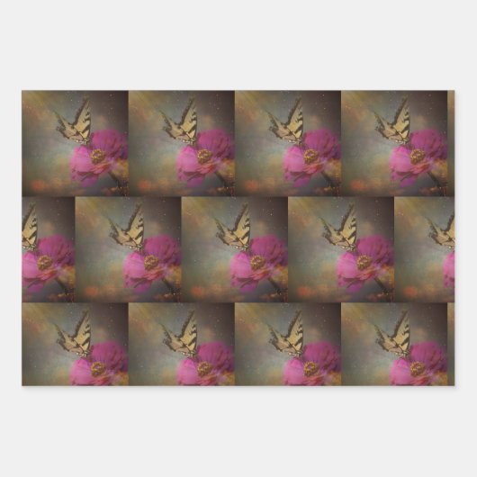 Schmetterling im Garten Geschenkpapier Set (Vorderseite)