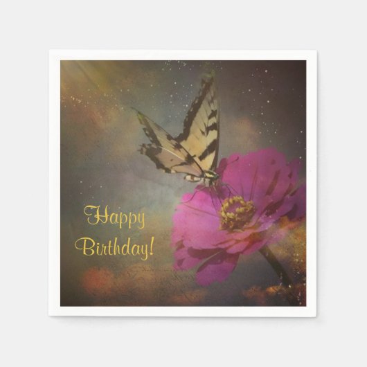 Schmetterling im Garten Serviette (Vorderseite)