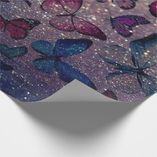 Schmetterling im Glitzer Geschenkpapier (Ecke)