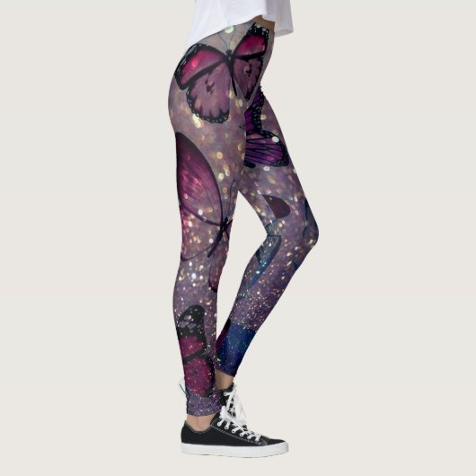 Schmetterling im Glitzer Leggings (Rechts)