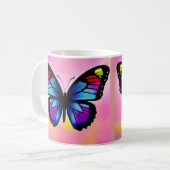 Schmetterling im hellen Hintergrund Kaffeetasse (Vorderseite Links)