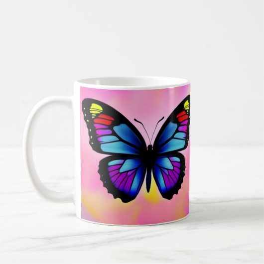 Schmetterling im hellen Hintergrund Kaffeetasse (Links)