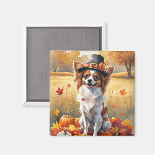 Schmetterling im Herbstlaub Thanksgiving Kunst Magnet