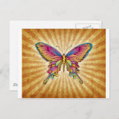 Schmetterling im Hintergrund Postkarte (Vorne/Hinten)