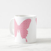 Schmetterling im Hintergrundbild - hellrosa Kaffeetasse (Vorderseite Links)