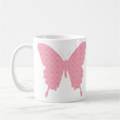 Schmetterling im Hintergrundbild - hellrosa Kaffeetasse (Links)