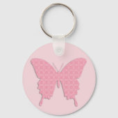 Schmetterling im Hintergrundbild - hellrosa Schlüsselanhänger (Vorderseite)