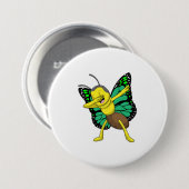 Schmetterling im Hip Hop-Dance-Labor Button (Vorne & Hinten)