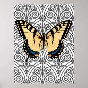 Schmetterling im Mittelpunkt Poster