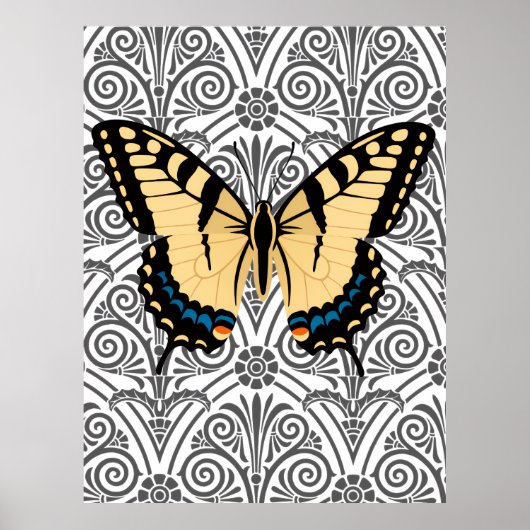 Schmetterling im Mittelpunkt Poster (Vorne)