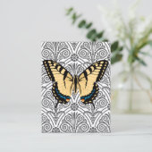 Schmetterling im Mittelpunkt Postkarte (Stehend Vorderseite)