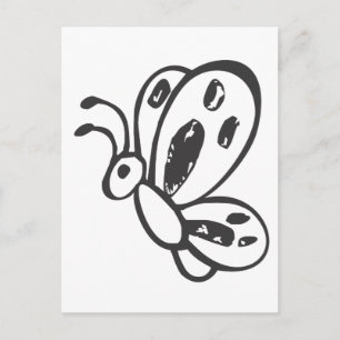 Schmetterling im Schwarz-Weiß-Bild Postkarte