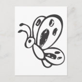 Schmetterling im Schwarz-Weiß-Bild Postkarte (Vorderseite)